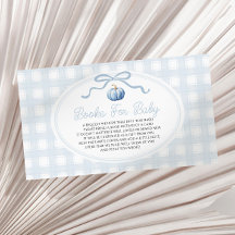 Blue Bow Pumpkin Baby Shower Books For Baby