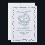 Blue Bow Retro Heart Coquette Cake 21st Birthday Invitation<br><div class="desc">It’s a sweet celebration with this Retro Coquette Cake Collection. This coquette bow ensemble features a vintage heart-shaped coquette cake adorned with coquette bows and sweet buttercream icing, capturing the essence of classic romance. This collection adds a playful vibe to any celebration, making it irresistibly sweet. ★ Let me help...</div>