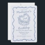 Blue Bow Retro Heart Coquette Cake 21st Birthday Invitation<br><div class="desc">It’s a sweet celebration with this Retro Coquette Cake Collection. This coquette bow ensemble features a vintage heart-shaped coquette cake adorned with coquette bows and sweet buttercream icing, capturing the essence of classic romance. This collection adds a playful vibe to any celebration, making it irresistibly sweet. ★ Let me help...</div>