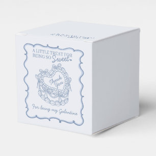 Blue Bow Retro Heart Coquette Cake Galentines Favor Boxes