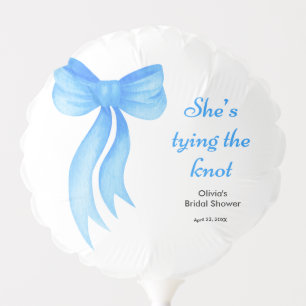 Blue Bow She's Tying the Knot Bridal Shower  Balloon