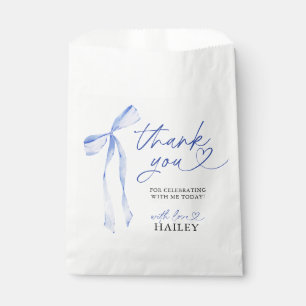 Blue Bow She's Tying The Knot Bridal Shower Favor Bag