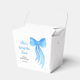 Blue Bow She's Tying the Knot Bridal Shower  Favor Boxes