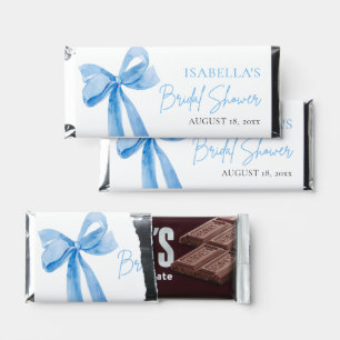 Blue Bow She's Tying the Knot Bridal Shower Hershey Bar Favors