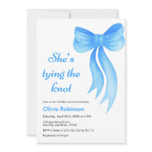 Blue Bow She's Tying the Knot Bridal Shower