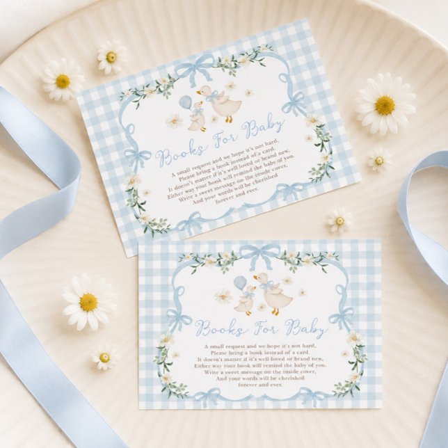 Blue Bow Silly Goose Books for Baby Boy Enclosure Card (Creator Uploaded)