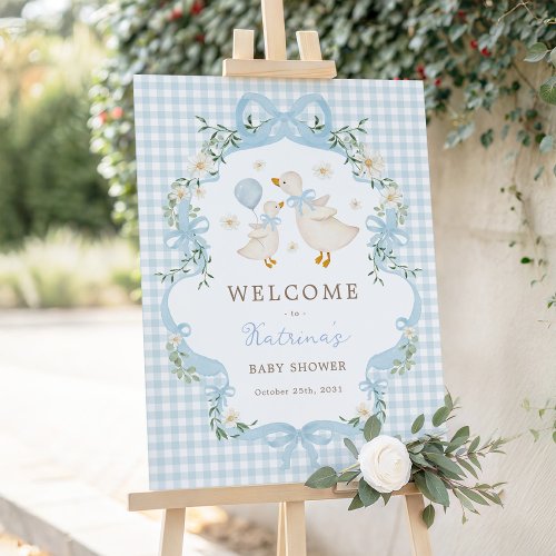 Blue Bow Silly Goose Boy Baby Shower Welcome