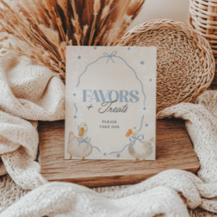 Blue Bow Silly Goose Coquette Favors & Treats Sign