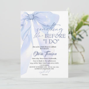 Blue Bow Something Blue Before I DO Bridal Shower Invitation