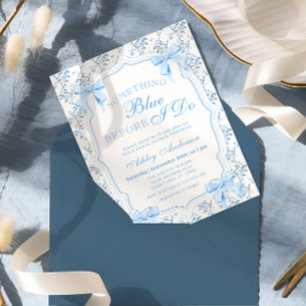 Blue Bow Something Blue Before I Do Bridal Shower Invitation
