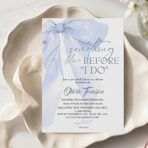 Blue Bow Something Blue Before I DO Bridal Shower Invitation
