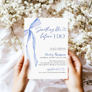 Blue Bow Something Blue Before I DO Bridal Shower Invitation