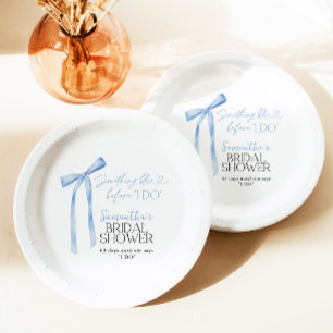 Blue Bow Something Blue Before I DO Bridal Shower Paper Plates