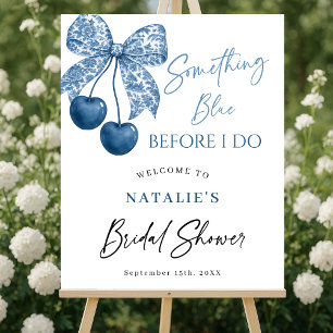 Blue Bow Something Blue Bridal Shower Welcome Sign