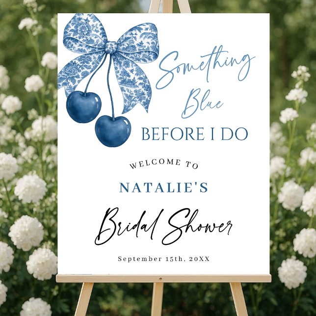 Blue Bow Something Blue Bridal Shower Welcome Sign (Creator Uploaded)