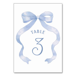 Blue Bow Table Number