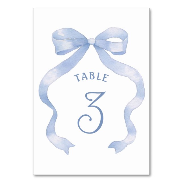 Blue Bow Table Number (Front)