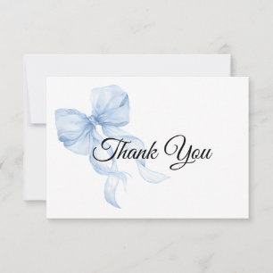 Blue bow Thank You Card