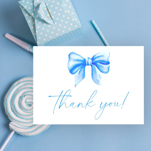 Blue Bow Thank You Card (Creator Uploaded)