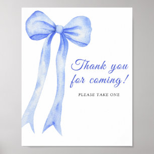 Blue bow - Thank you for coming Poster