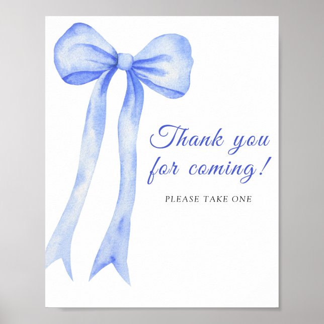 Blue bow - Thank you for coming Poster (Front)