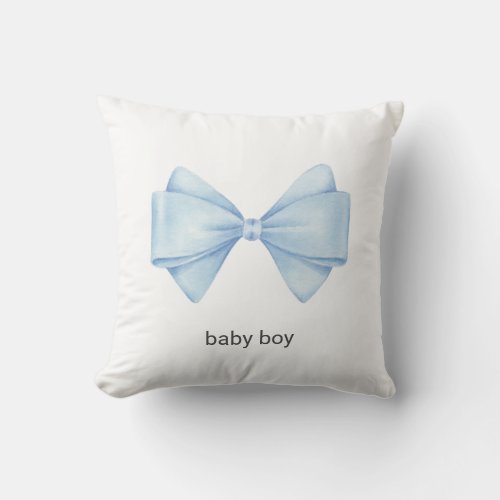 Blue Bow Throw Pillow