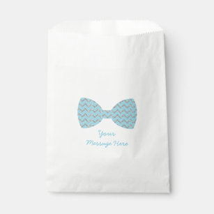 Blue Bow Tie Baby Shower Favor Bag