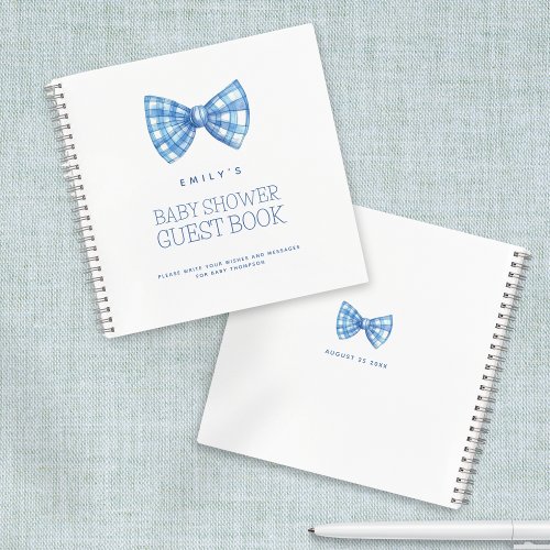 Blue Bow Tie Baby Shower Guest Book