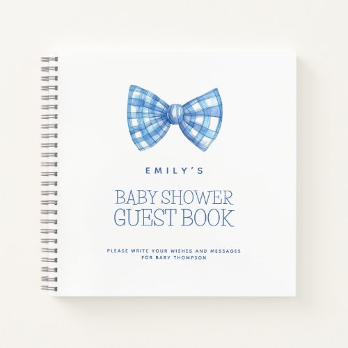 Blue Bow Tie Baby Shower Guest Book