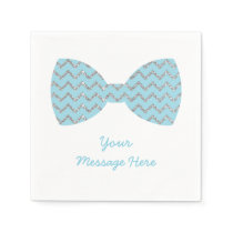 Blue Bow Tie Baby Shower Paper Napkins