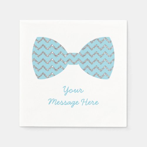 Blue Bow Tie Baby Shower Paper Napkins