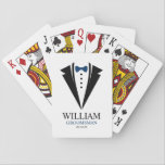 Blue Bow Tie "Groomsman" Tuxedo Playing Cards<br><div class="desc">Personalized gifts for your wedding party.</div>