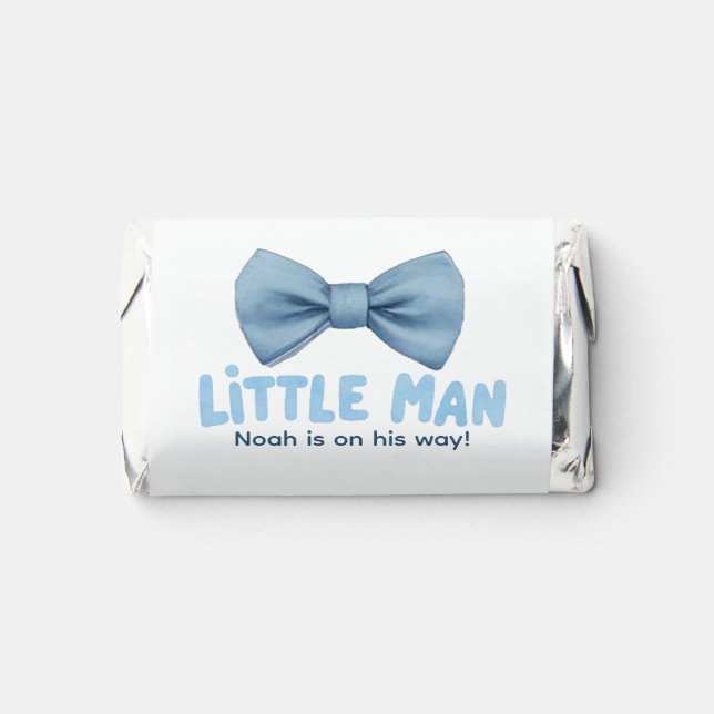 Blue Bow Tie Little Man Baby Shower Hershey's Miniatures (Front)