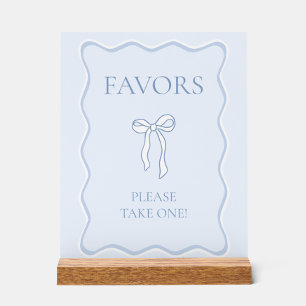 Blue Bow Tying the Knot Bridal Shower Favor Acrylic Sign