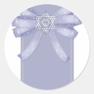 Blue Bow w/Star of David Hanukkah Stickers