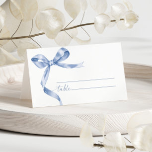 Blue Bow Wedding  Place Card