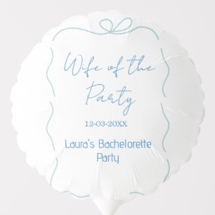 blue bow wife of the party name date spanish borde balloon