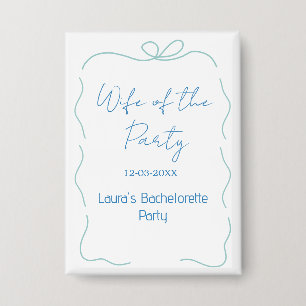 blue bow wife of the party name date spanish borde button