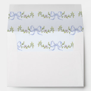 Blue Bow Wildflower Vintage baby shower Envelope