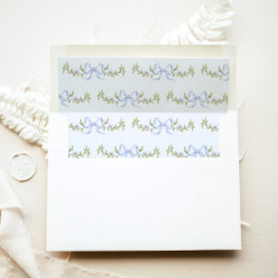 Blue bow wildflowers vintage baby shower envelope liner