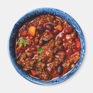 Blue Bowl of Chili Food Magnet