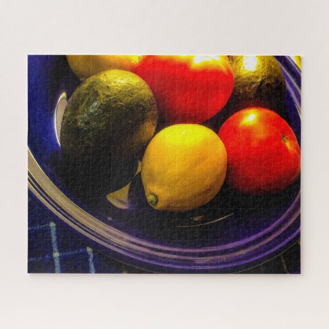 Blue Bowl of Fruit Puzzle (Horizontal)