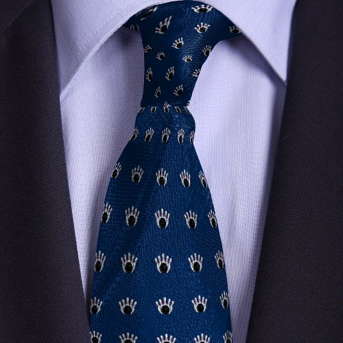 Blue Bowling Ball and Pins Pattern Neck Tie