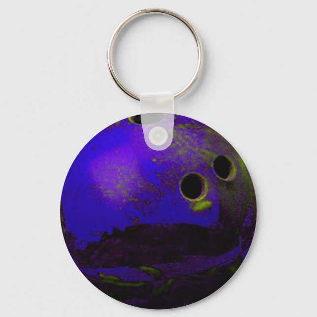 Blue Bowling Ball Customize It Keychain (Front)