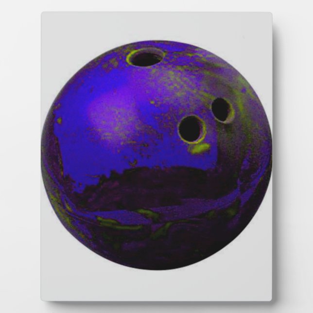 Blue Bowling Ball Customize It Plaque (Front)