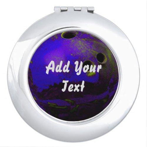 Blue Bowling Ball Customize Personalize Compact Mirror