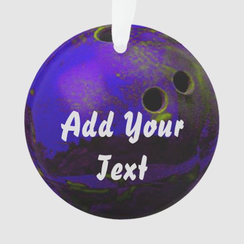 Blue Bowling Ball Customize Personalize Ornament