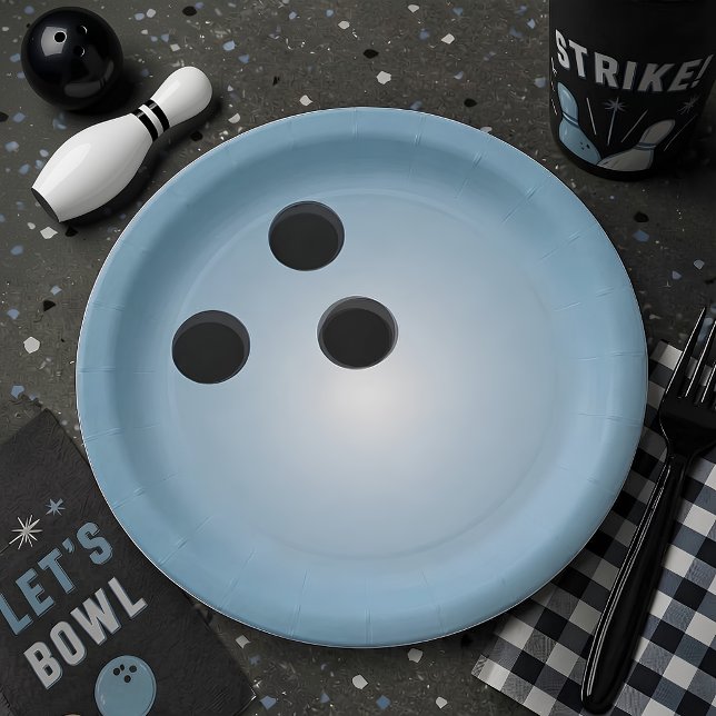 Blue Bowling Ball Paper Plates (Creator Uploaded)