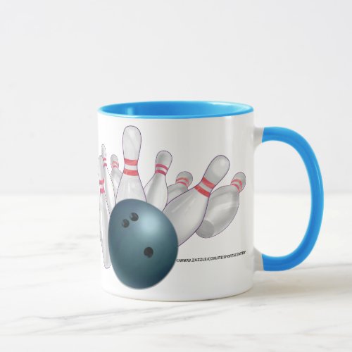 Blue Bowling Ball Personalized Party Mug
