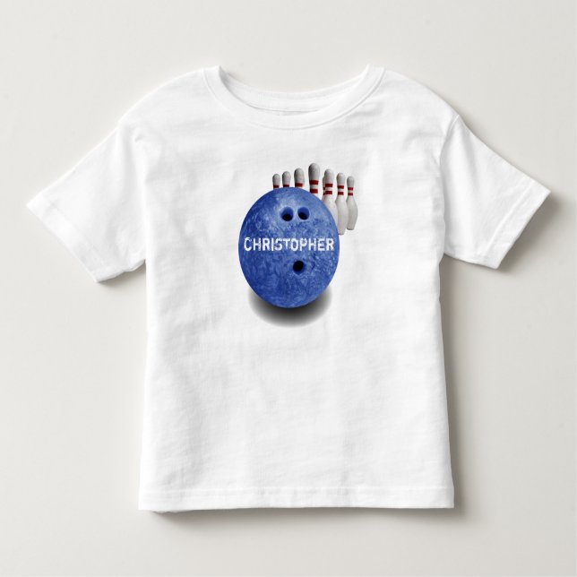 Blue Bowling Custom Ball Tee (Front)